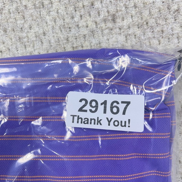 Peter Millar Polo Shirt Men XL Purple Striped Summer Comfort Crown Performance - Picture 10 of 10
